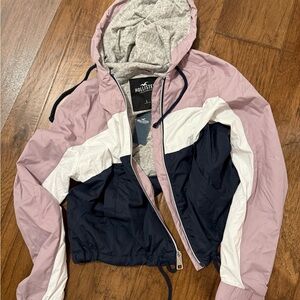 Hollister Blush and Navy Hooded Jacket